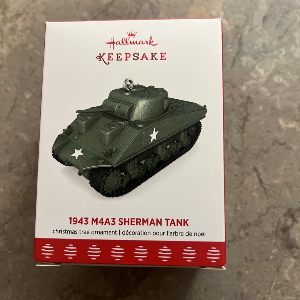 2017 Hallmark Keepsake Ornament. 1943 M4A3 Sherman Tank